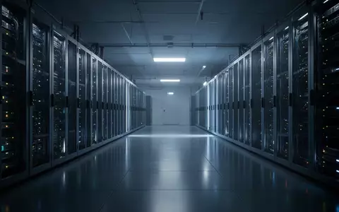 Ein dunkler, modern beleuchteter Serverraum mit Server-Racks in einer professionellen IT-Infrastrukturumgebung. - Foto: über boerse-global.de
