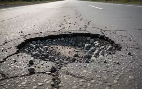 Ein Schlagloch auf einem Asphaltweg bei Tageslicht. - Foto: über boerse-global.de