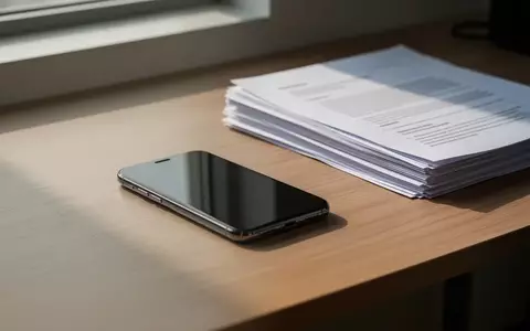 Ein Smartphone liegt auf einem hölzernen Schreibtisch neben geordneten Dokumenten in einem hellen, modern eingerichteten Büro. - Foto: über boerse-global.de