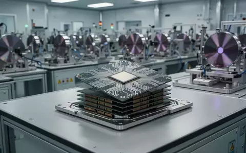 Nahaufnahme einer hochmodernen Halbleiter-Produktionseinheit mit komplexen Silizium-Wafer-Strukturen in einem Reinraum. - Foto: über boerse-global.de