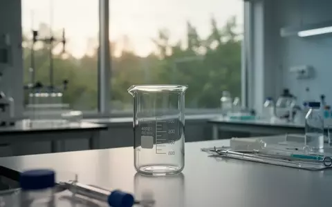 Ein minimalistisches, modernes Labor mit einem leeren Glasbecher vor einem Fenster mit einfallendem Tageslicht. - Foto: über boerse-global.de