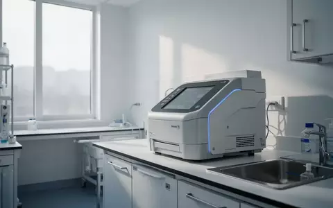Modernes, steriles klinisches Labor mit medizinischen Diagnosegeräten in einer hellen, minimalistischen Umgebung. - Foto: über boerse-global.de