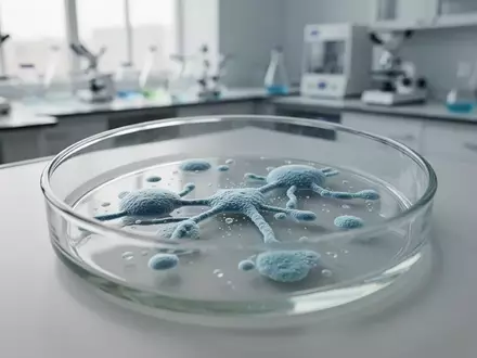 Eine wissenschaftliche Laborumgebung mit einer Petrischale und mikrobiellen Kulturen zur Erforschung der Darmphysiologie. - Foto: über boerse-global.de