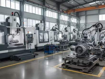 Moderne Fertigungshalle mit CNC-Maschinen zur Herstellung von Antriebskomponenten für schwere Kettenfahrzeuge. - Foto: über boerse-global.de