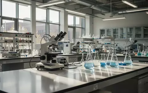 Modernes Labor mit wissenschaftlichen Geräten in einer Universität als Symbol für MINT-Förderung. - Foto: über boerse-global.de