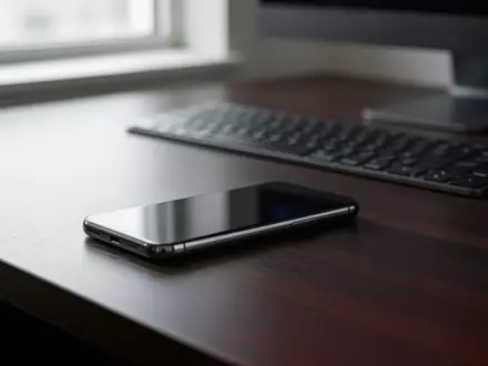 Ein Smartphone liegt auf einem Schreibtisch neben einer Tastatur als Symbol für digitale Sicherheitsrisiken. - Foto: über boerse-global.de