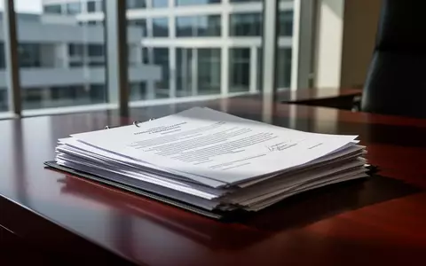 Stapel von Rechtsdokumenten und Verträgen auf einem dunklen Schreibtisch in einem modernen Bürogebäude. - Foto: über boerse-global.de