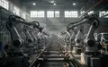 Leere Fertigungshalle in einem Volkswagen-Automobilwerk mit unbesetzten Industrierobotern und Montagelinien. - Foto: über boerse-global.de