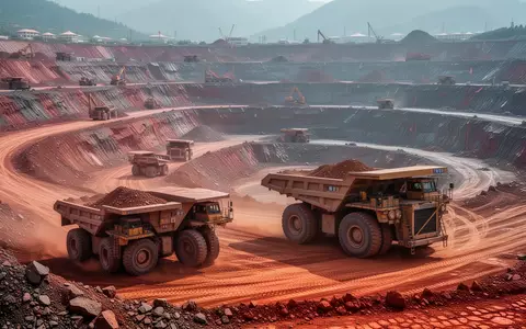 Ein moderner Tagebau einer Kupfermine mit großen Industriefahrzeugen und terrassierten Erdschichten. - Foto: über boerse-global.de