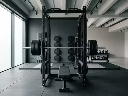 Ein professionelles Power-Rack in einem modernen, leeren Trainingszentrum für Spitzensportler. - Foto: über boerse-global.de