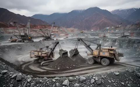 Ein großes Tagebau-Silberbergwerk in einer bergigen Landschaft unter bewölktem Himmel. - Foto: über boerse-global.de