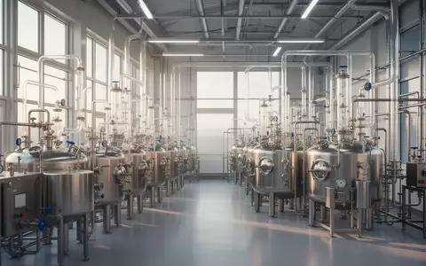 Moderne Produktionsanlage für Arzneimittel mit Edelstahltanks in einer hellen, industriellen Umgebung. - Foto: über boerse-global.de