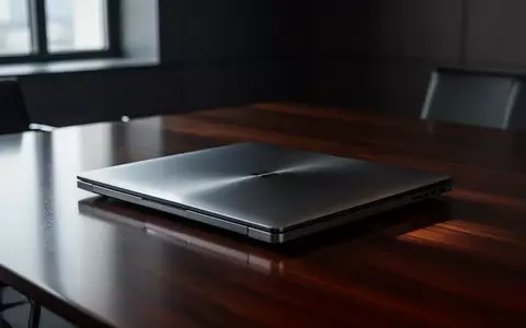 Ein geschlossener Laptop auf einem dunklen Konferenztisch in einem modern eingerichteten Büro. - Foto: über boerse-global.de