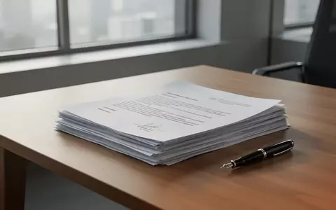 Ein minimalistischer Schreibtisch mit sauber gestapelten Dokumenten und einem Füllfederhalter bei natürlichem Tageslicht. - Foto: über boerse-global.de