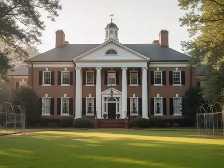 Ein klassisches Backsteingebäude in North Carolina bei natürlichem Tageslicht, umgeben von einer gepflegten Grünanlage. - Foto: über boerse-global.de