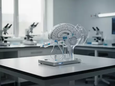 Ein medizintechnisches Implantat auf einem Labortisch in einer sterilen Forschungsumgebung. - Foto: über boerse-global.de