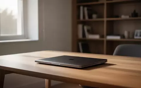 Ein moderner, aufgeräumter Arbeitsplatz mit einem geschlossenen Laptop auf einem Holztisch bei natürlichem Tageslicht. - Foto: über boerse-global.de