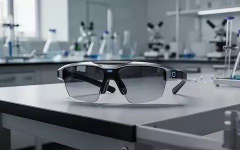 Eine hochwertige, technologisch fortschrittliche Datenbrille liegt auf einem sauberen Arbeitstisch in einem Labor. - Foto: über boerse-global.de