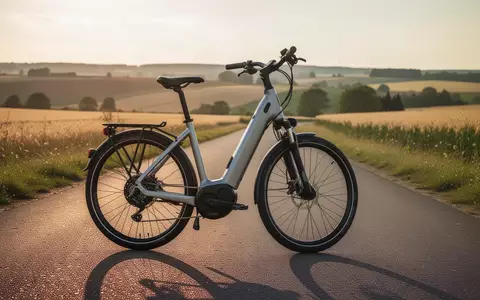 Ein modernes E-Bike steht auf einem asphaltierten Landweg vor einer weiten, ländlichen Landschaft in Sachsen-Anhalt. - Foto: über boerse-global.de