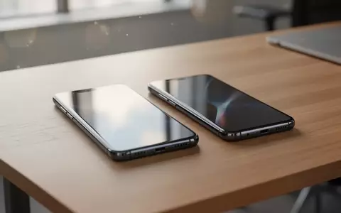 Zwei moderne Smartphones liegen nebeneinander auf einem Holztisch, bereit für eine Datenübertragung. - Foto: über boerse-global.de
