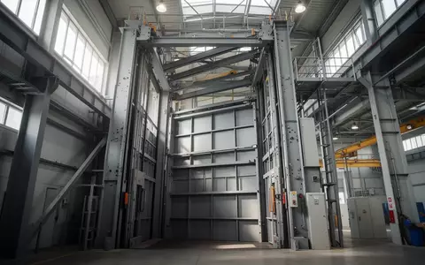 Industrieller Lastenaufzug in einem Fabrikgebäude mit stählerner Konstruktion bei natürlichem Lichteinfall. - Foto: über boerse-global.de