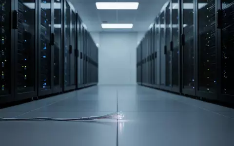 Moderne Serverräume mit dunklen Serverschränken in kühler, blauer Beleuchtung als Symbol für digitale Infrastruktur. - Foto: über boerse-global.de