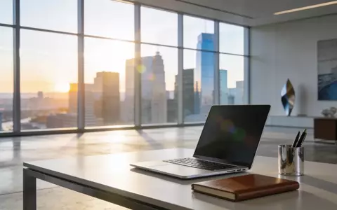 Ein modernes, sonnendurchflutetes Büro mit Blick auf eine Stadtkulisse, symbolisch für Finanzwachstum und Investitionen. - Foto: über boerse-global.de