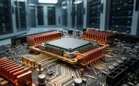 Nahaufnahme von High-End-Prozessorschaltkreisen und Motherboard-Komponenten in einem Serverraum. - Foto: über boerse-global.de