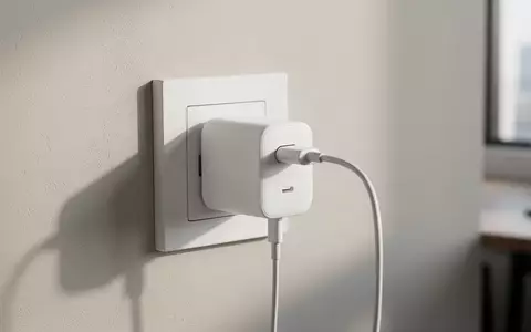 Ein weißes USB-C-Netzteil in einer modernen Steckdose an einer hellen Wand. - Foto: über boerse-global.de