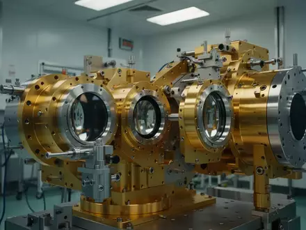 Ein hochpräzises optisches Instrument für die Weltraumforschung in einem sterilen Reinraum-Labor. - Foto: über boerse-global.de