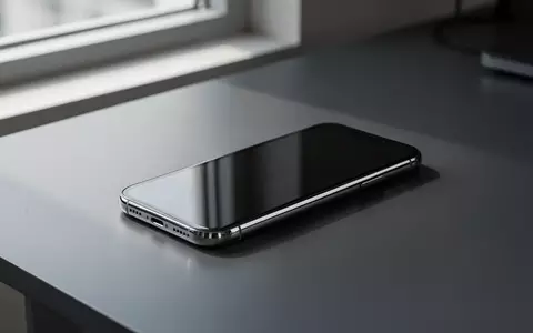 Ein modernes Smartphone liegt auf einem dunklen Schreibtisch in einem hellen, minimalistischen Büro. - Foto: über boerse-global.de