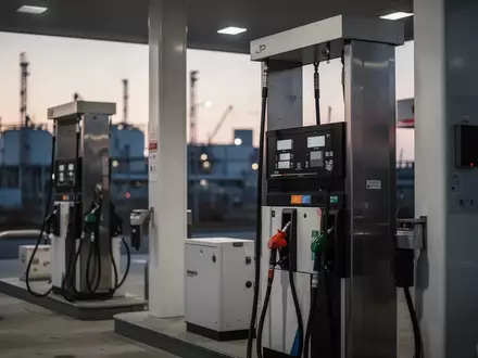Leere Zapfsäulen an einer modernen Tankstelle bei Dämmerlicht als Symbol für steigende Energie- und Kraftstoffpreise. - Foto: über boerse-global.de