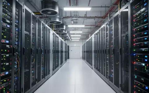 Moderne Server-Racks in einem Rechenzentrum mit technischer Infrastruktur. - Foto: über boerse-global.de