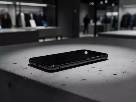 Ein einzelnes Smartphone liegt auf einem minimalistischen Schreibtisch vor einem unscharfen Hintergrund. - Foto: über boerse-global.de