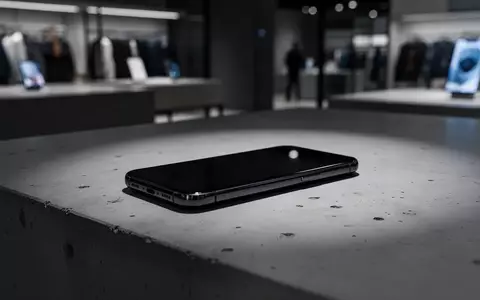 Ein einzelnes Smartphone liegt auf einem minimalistischen Schreibtisch vor einem unscharfen Hintergrund. - Foto: über boerse-global.de