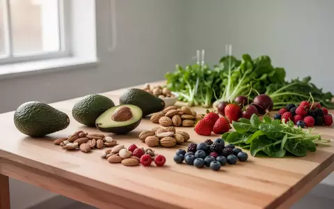 Eine Auswahl gesunder, unverarbeiteter Lebensmittel wie Avocados und Nüsse auf einem Labortisch bei natürlichem Licht. - Foto: über boerse-global.de