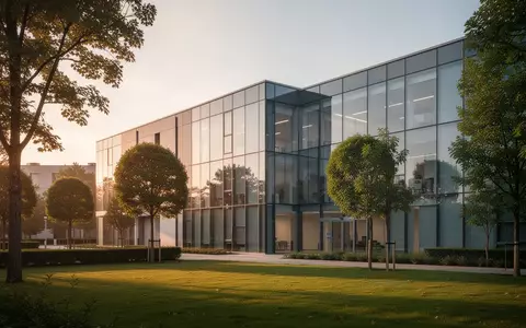 Moderne Architektur einer psychiatrischen Klinik in einer begrünten Außenanlage. - Foto: über boerse-global.de