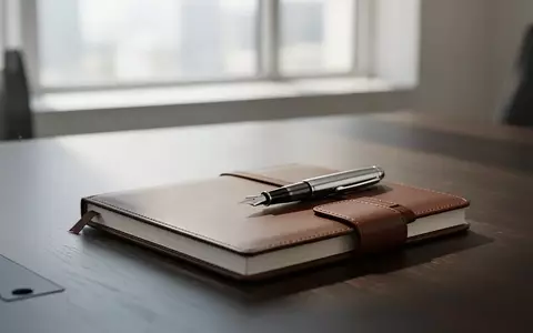 Ein minimalistischer Schreibtisch mit einem Notizbuch und Füllfederhalter bei natürlichem Tageslicht. - Foto: über boerse-global.de
