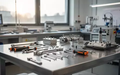 Moderne Werkbank in einem Ausbildungsbetrieb mit professionellem Werkzeug bei natürlichem Lichteinfall. - Foto: über boerse-global.de