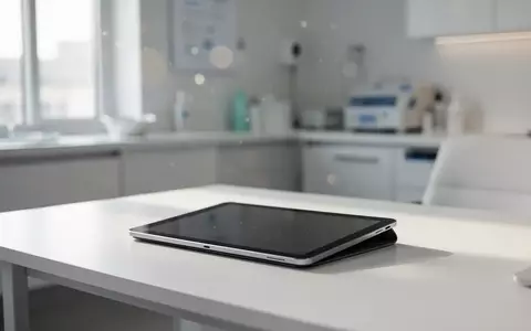 Ein modernes Tablet auf einem sauberen Schreibtisch in einer medizinischen Praxisumgebung. - Foto: über boerse-global.de