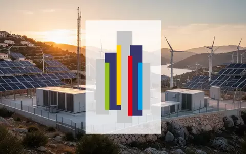Moderne Anlage zur Speicherung erneuerbarer Energien in einer sonnigen mediterranen Landschaft. - Foto: über boerse-global.de
