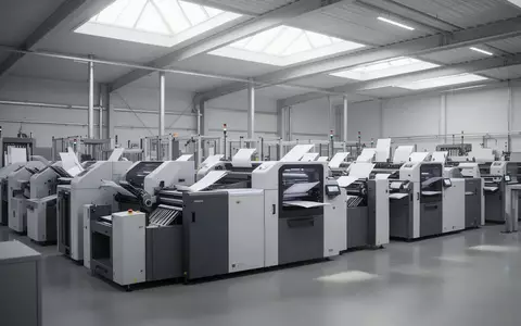 Moderne, automatisierte Postverarbeitungsanlage in einem hellen, leeren Industrieraum ohne sichtbare Personen oder Text. - Foto: über boerse-global.de