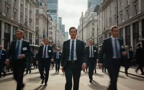 Geschäftiges Treiben im Londoner Finanzviertel mit passierenden Geschäftsleuten vor unscharfem Hintergrund. - Foto: über boerse-global.de