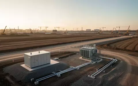 Weite, ungenutzte Industriefläche mit Baugrund und technischer Infrastruktur bei Sonnenuntergang in Magdeburg. - Foto: über boerse-global.de
