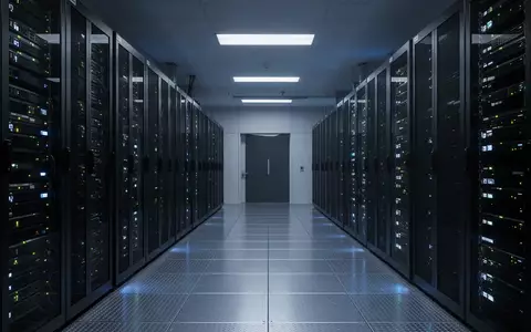 Serverraum in einer modernen Behördeneinrichtung mit dunklen Server-Racks und diskreter Beleuchtung. - Foto: über boerse-global.de