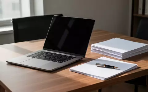 Ein aufgeräumter Schreibtisch mit einem Laptop und Dokumenten in natürlichem Tageslicht. - Foto: über boerse-global.de