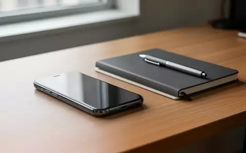 Ein Smartphone liegt neben einem Notizbuch auf einem Schreibtisch. - Foto: über boerse-global.de