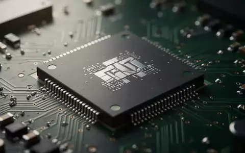 Ein hochmoderner Mikrochip auf einer grünen Leiterplatte in einer industriellen Fertigungsumgebung. - Foto: über boerse-global.de
