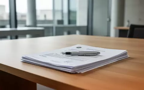Ein moderner Schreibtisch in einem Behördenbüro mit offiziellen Dokumenten und einem Füllfederhalter. - Foto: über boerse-global.de
