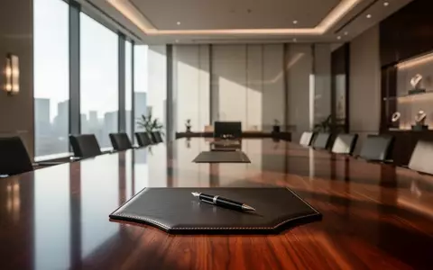 Ein minimalistisch gestalteter, eleganter Konferenzraum in einem Luxus-Schmuckunternehmen mit einem leeren Schreibtisch. - Foto: über boerse-global.de